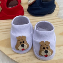 Kit 4 Sapatinho 3D Bebê Recem Nascido 100% Algodão Menino Pantufa Meia RN 0-4 Meses RN