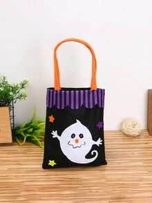 1入組萬聖節南瓜無紡布糖果袋,鬼、巫婆、惡魔節日手提袋 - 彩色 - 查看 2