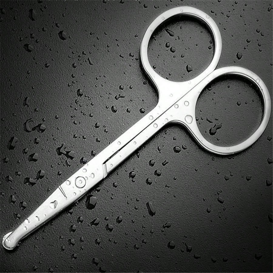 Round-tip Nose Hair Scissors, 8.8cm Long Stainless Steel Safe Trimming ...