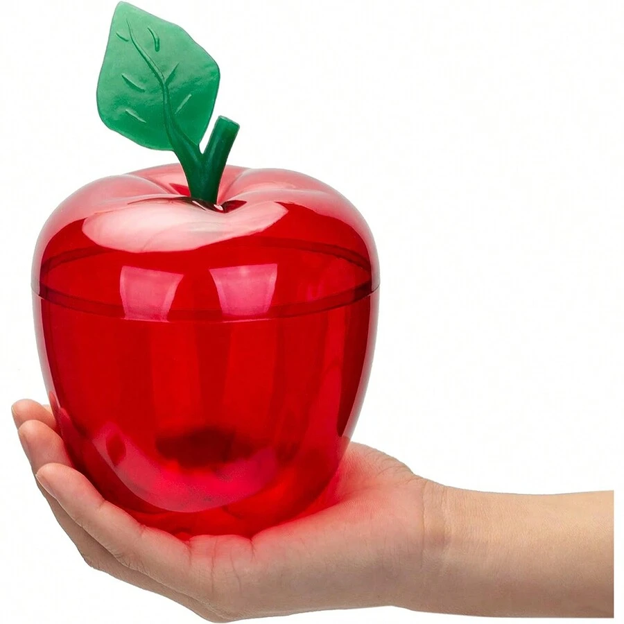 Large Red Apple Container, Christmas Decorations Apple Shaped Candy Toy Gift Filling Containers Jar, Teacher Appreciation Gift, Wedding Party Ornaments Supplies Favors. - Red - View 1