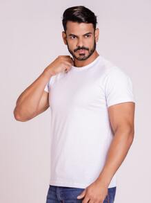 Kit 5 Camiseta masculina algodão premium - Preto e Branco - Visão 4