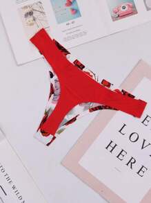 5pack Floral Print Thong Set - Multicolor - View 5