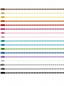 25 Cadenas De Bolas Ajustables De 4 Pulgadas Con Conector Y Llavero, Cadena De Cuentas De 2,4 Mm Para Fabricación De Joyas Y Proyectos De Manualidades, Color Aleatorio - Multicolor - Ver 1