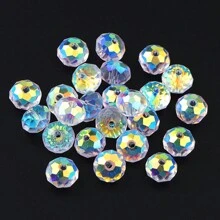 80 顆/套切割黃色水晶珠、刻面玻璃珠、吊墜、耳環珠、散珠、間隔珠適合女士 Diy 手鍊、項鍊和其他珠寶配飾 - 6mm(0.236in) 80顆 - 查看 1