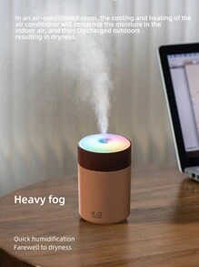創意彩色杯加濕器,7種顏色家庭桌面usb汽車加濕器 - 咖啡棕 - 查看 4