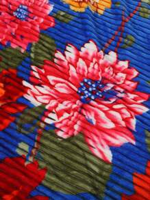 Cobijas Ligera Matrimonial Con Flores, Frazada Súper Suaves y Acogedoras, Patrón a Rayas, Super Suave y Cálida, Para Uso Durante Todas Las Estaciones (200*220 cm) - Azul Almirante Oscuro - Ver 5