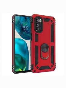 Funda Uso Rudo Para Moto G52/G82 con Anillo Capitán - Rojo - Ver 1