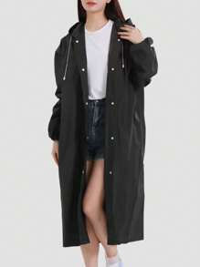 1 Miếng Đen Không thấm nước EVA Áo mưa Đối với Người lớn , Dày lên , Đúng mốt , Tuyệt vời Đối với Du lịch ngoài trời , Nhẹ , Mở Thiết kế , Mưa Áo choàng Mưa - màu đen - Xem 5