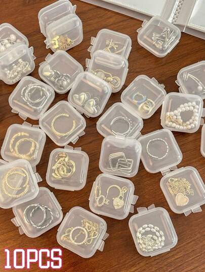 200 pz/100 pz/50 pz/40 pz/30 pz/20 pz/15 pz/10 pz/5 pz Scatola trasparente portatile per conservare gioielli, grande capacità, antiruggine, scatola di plastica antiossidazione per organizzare collane, orecchini e gioielli, ideale per il ritorno a scuola