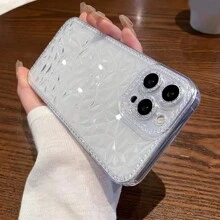 Glittering Clear Diamond Grid Pattern Phone Case - Multicolor - View 1