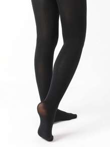 1 Par De Calcetines Para Mujer Sobre La Rodilla Puros En Color Negro Con Banda De Silicona Antideslizante, Estilo De Moda Y Simple, Aptos Para Todas Las Estaciones