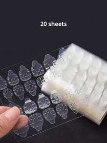 20 tờ Keo dán Không thấm nước Thoáng khí Keo dính Tính hai mặt Móng tay Thạch Hình dán Siêu Dính Móng tay giả Keo dính Hình dán Trong suốt Linh hoạt Đối với Làm móng tay - Trong sáng - Xem 1