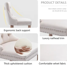 Set of 2 27" Contemporary Counter Height Bar Stools with Button Tufted Decoration and Chrome Nailhead Trim for Kitchen Island or Home Pub, Modern Upholstered - 米色 - 查看 6