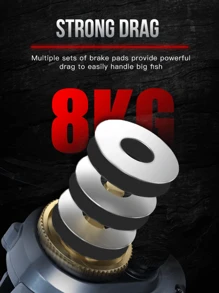 SEASIR M800 通用拋餌釣魚線輪 7.1 : 1 高速齒輪比淡水磁力製動系統釣魚線圈 - 灰色 - 查看 8