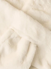 1入組長毛絨素色設計濃烈香調圍巾,理想禮品適合冬天 - 白色 - 查看 2