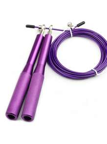 Purple Aluminum Alloy Handle Steel Wire Jump Rope - Purple - View 3