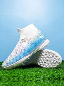 2023 New Arrival Unisex Printed Soccer Shoes With Rubber Sole For Non-Slip, Adults Ronaldo  Cleats - White - View 3