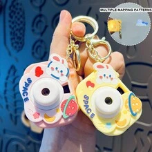 1入組粉色太空星球兔子投影相機鑰匙扣 - 粉色 - 查看 2