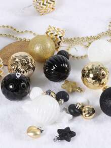 44pcs Gold-Black Christmas Tree Baubles,Christmas - Gold - View 3