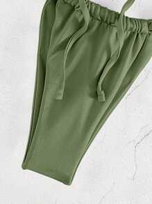 Bikini Set For Women, Split Type, Rope-Tied, With Frill Trim Summer - Army Green - View 4