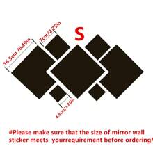 7pcs S Size New Rhinestone Acrylic Wall Sticker Mirror Asymmetric Mirror Vanity Mirror Living Room Decoration Decorative Mirrors Full Mirror - Black - View 2