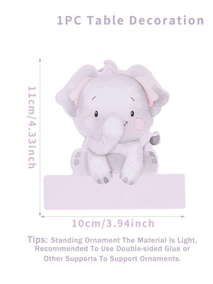 1PC Jungle Animals Elephant PVC Board Standing Animal Ornament Birthday Party Wild Safari Party Baby Shower Ornament