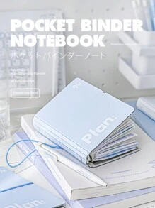 1 件簡約活頁筆記本,多功能便攜式口袋日記本 - 淺藍色 - 查看 1