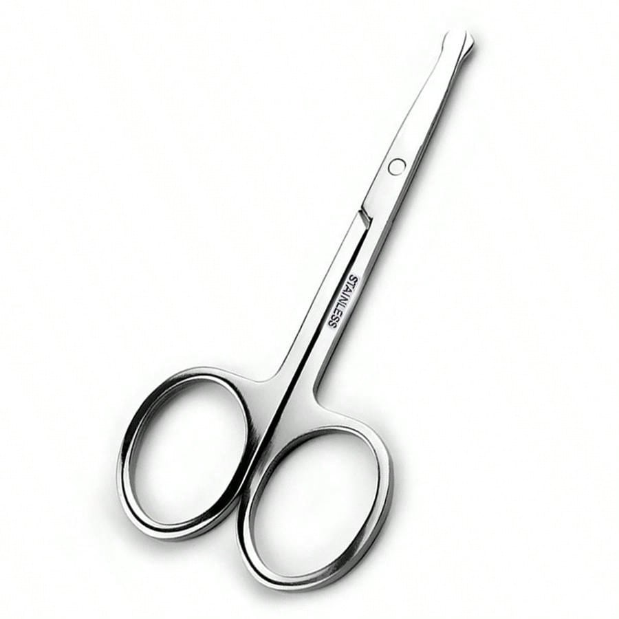 Round-tip Nose Hair Scissors, 8.8cm Long Stainless Steel Safe Trimming ...