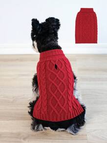 1pc Classic Pattern Pet Sweaters Soft And Cozy Knitwear For Small Middle Large Dogs, Thickened Knitted Turtleneck Design Elastic And Warm Puppy Winter Apparel For Boy And Girl Dogs