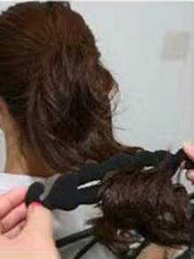 1pc Women's Large Size Sponge Hair Bun Maker ,Hair Styling Tools Hair Accessories - Black - View 2
