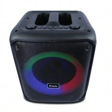 Bocina Inalambrica Dynamic 8 inch Subwoofer Circular RGB con luces y Microfono - Negro - Ver 3