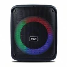 Bocina Inalambrica Dynamic 8 inch Subwoofer Circular RGB con luces y Microfono - Negro - Ver 5