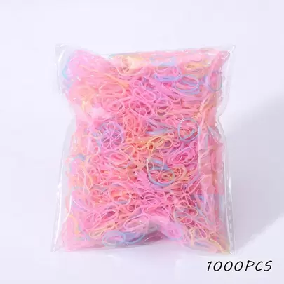 1000 piezas Lazos de cabello de moño coloridos para niños, sujetadores para cola de caballo desechables simples para festivales, accesorios para el cabello de niñas y bebés