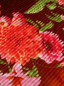 Cobijas Ligera Matrimonial Con Flores, Frazada Súper Suaves y Acogedoras, Patrón a Rayas, Super Suave y Cálida, Para Uso Durante Todas Las Estaciones (200*220 cm) - Rosa Pálido Naranja Real - Ver 5