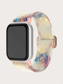 大理石圖案彈力尼龍編織錶帶兼容apple Watch 38/40/41/42/44/45/49 毫米,可調節柔軟彈性單圈運動錶帶適用於ultra/se/8/7/6/5/4/ 3/2 系列/1 女 男 - 玫瑰粉 - 查看 1
