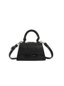 1pc Mini Fashionable Flap Top Handbag Suitable For Daily Commute, Shopping And Vacation - Black - View 3