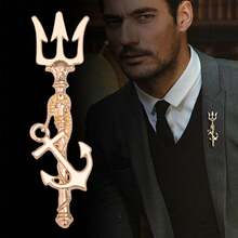 1pc Suit Lapel Pin Brooch - Gold - View 2