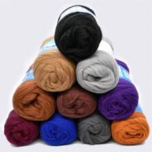 1 件 70 克 28 米/31 码巴西羊毛接发，适合女士儿童非洲羊毛丙烯酸线用于头发扭结经纱合成纤维接发手工编织辫子短发 2500D 纯聚丙烯 BCF 热定型 - 棕色 - 查看 3