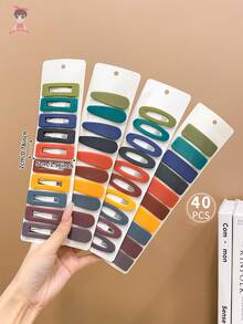 Chicas 40 piezas Flecos de colores pelo con fleco clips - Multicolor - Ver 7