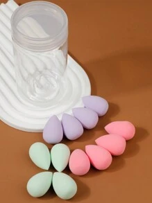 12 件装迷你水滴形化妆海绵套装（带容器），非乳胶，多色 - 彩色 - 查看 5