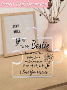 1份女性禮物,刻有浮雕拼圖亞克力牌匾,適用於女性生日禮物、女性友誼禮物、女性男性女孩她的友誼禮物,送給好閨蜜的精美禮物