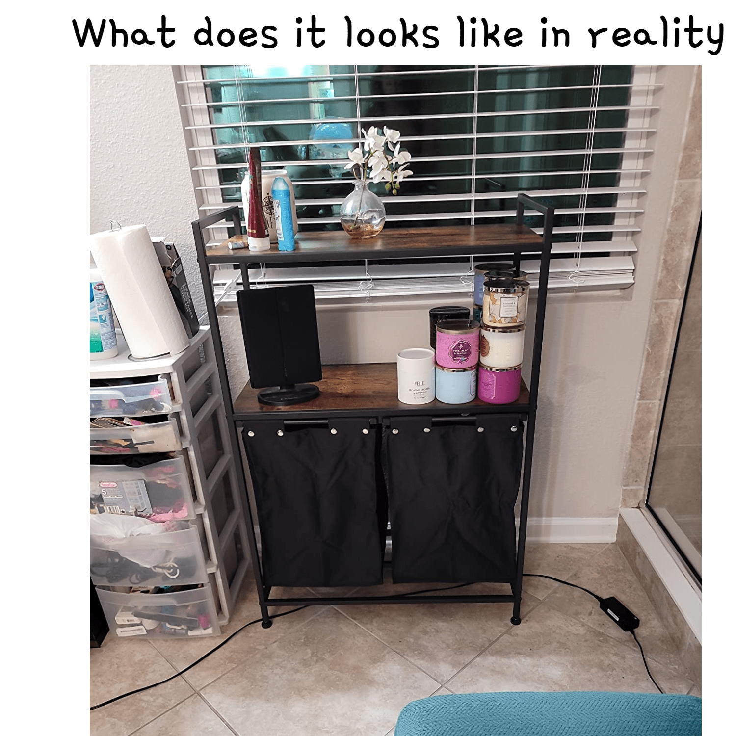 laundry Basket 112 L Large Double Laundry Hamper with Shelf Laundry