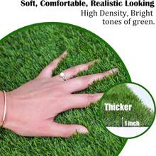 10入組12 X 12英寸綠色人造草方形墊,用於餐墊、派對、露台裝飾、diy工藝 - 軍綠色 - 查看 3