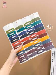 Chicas 40 piezas Flecos de colores pelo con fleco clips - Multicolor - Ver 1