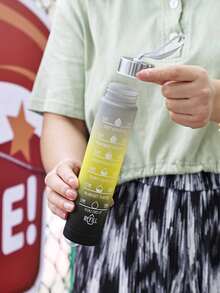 1入組2000ml漸變色飲用水瓶帶測量標記便攜個人電腦運動瓶適用於籃球,海灘排球,游泳,遠足,和 - 黑色 - 查看 10
