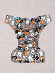 Happy Flute 1pc Reusable Cloth Diaper With Monthly Pattern, For Infants - Multicolor - View 2