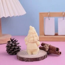 1入組白色矽膠模具適用於DIY香薰蠟燭,石膏裝飾用品,裝飾品和香氣石頭帶聖誕男士造型 - 白色 - 查看 6