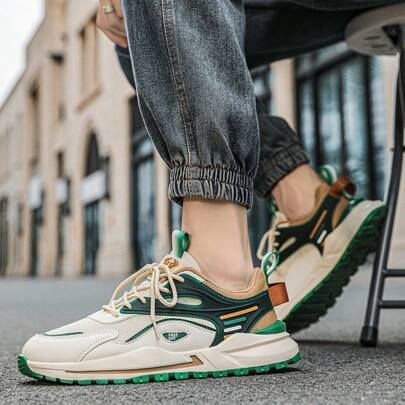 Men's Sports Shoes, Breathable Casual Shoes, 2024 New Style Classic Simple Tie-Up Athletic Shoes For Young Adults In Fall And Winter