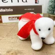 圣诞装饰品 白熊吊坠 圣诞树装饰吊坠 圣诞北极熊玩偶吊坠,圣诞 - 紅白色 - 查看 1