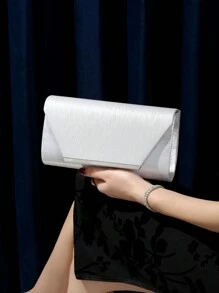 Ladies Pure Hand Full Rhinestone Vintage Folding Hand Gold Ladies Dinner Bag European And American Vintage Skew Bag Hollow Senior Bag Crossover New Pearl Fringe Dinner Bag European Fashion Style Shoulder Span Bag Women'S Evening Dress Bag European And American Fashion Senior Sense Dinner Bag Light Luxury Elegant Vertical Chain Bag - Silver - View 5